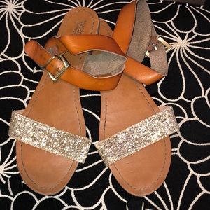 Glitter and brown sandals